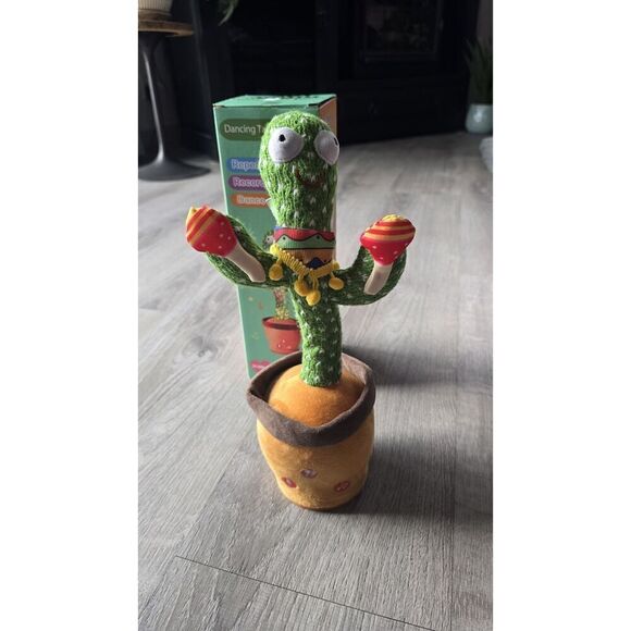 Dancing Cactus Plush Toy Lighted Electronic Recording Shake With Song Funny - Picture 2 of 16